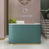 Custom Reception Desk Idea Reveals Your Unique Beauty Store Ambiance